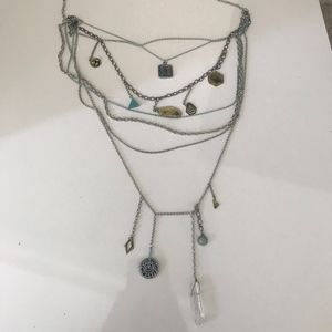 Free People Silver Multilayered Necklace